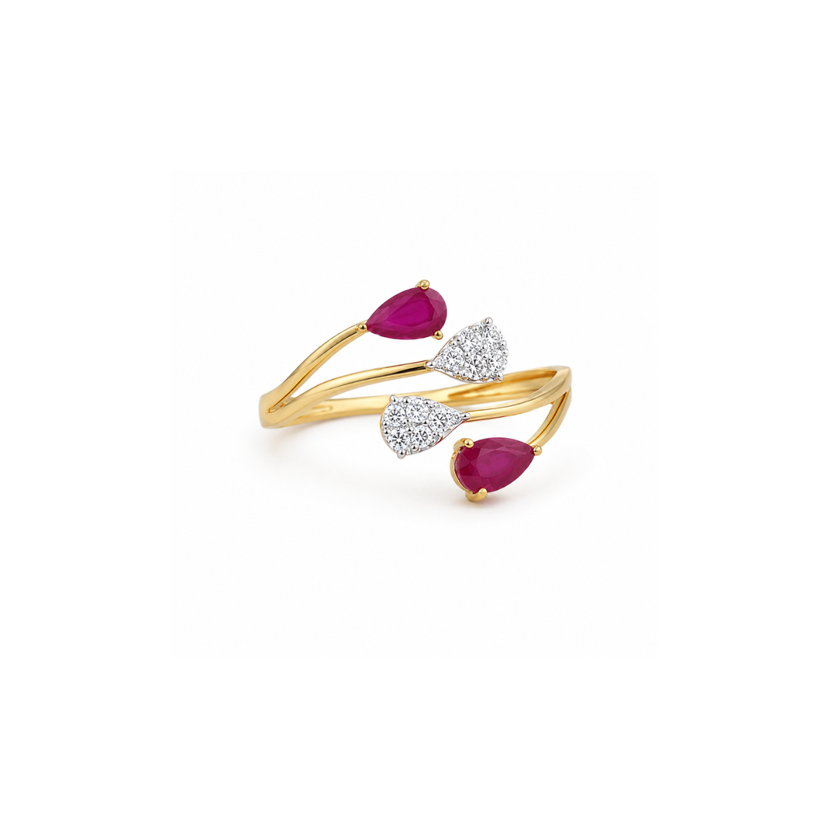 Prishi Pear 14KT Gold Diamond Ring