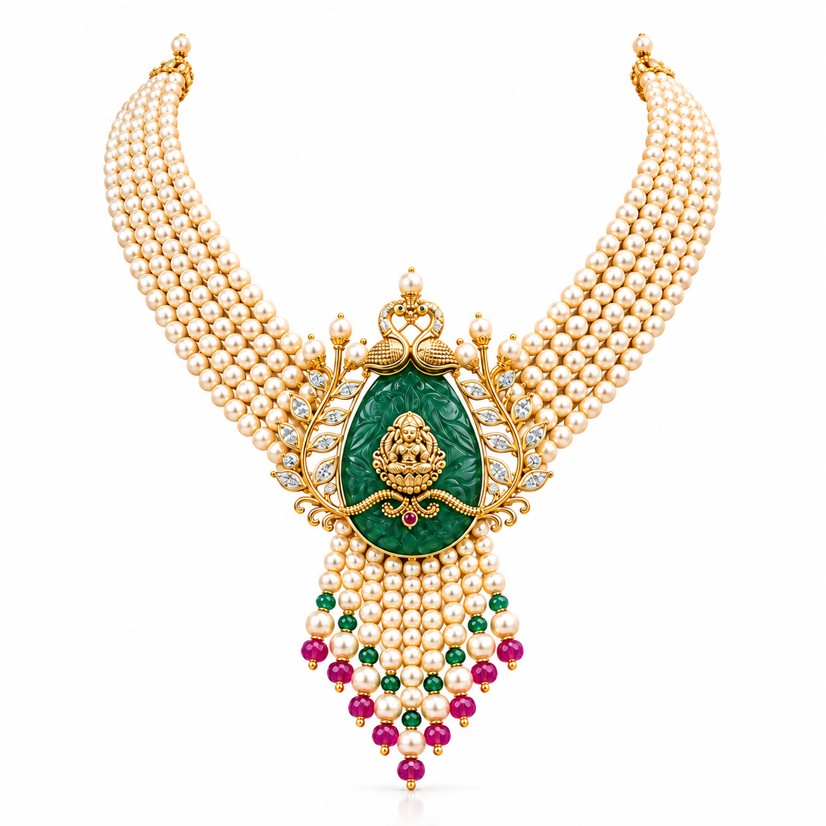 Nirupama 22KT Gold Temple Beaded Necklace