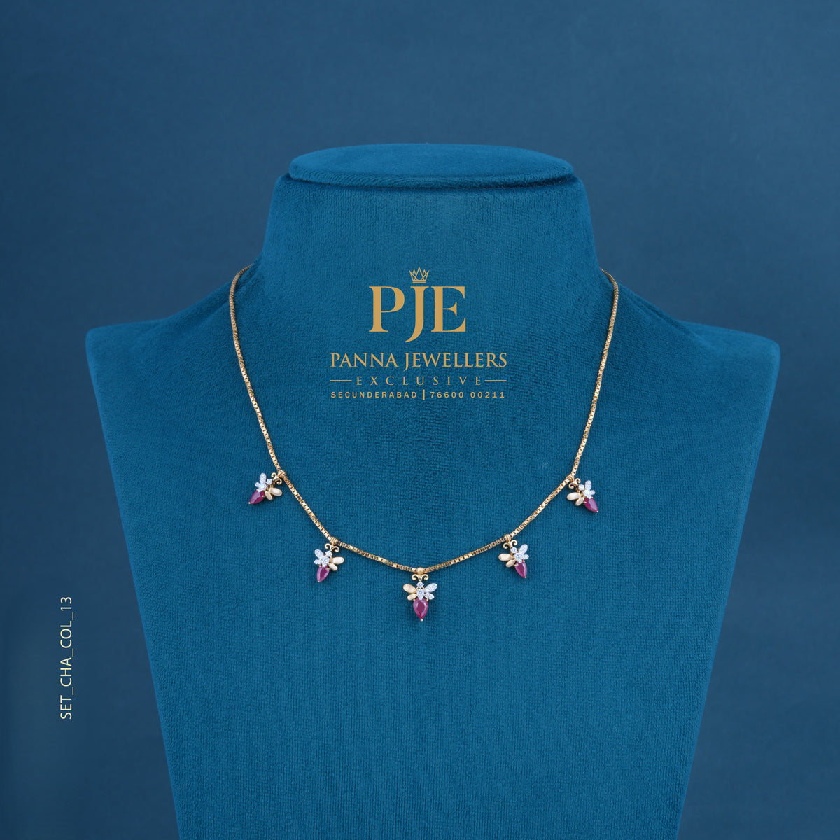 Semi Precious Station Necklace