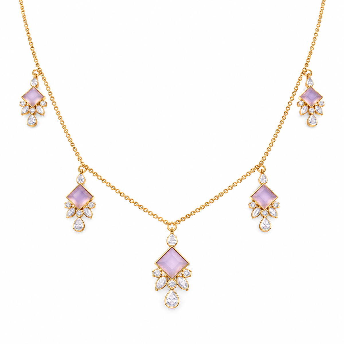 Bhargavi 22KT Gold Station Necklace