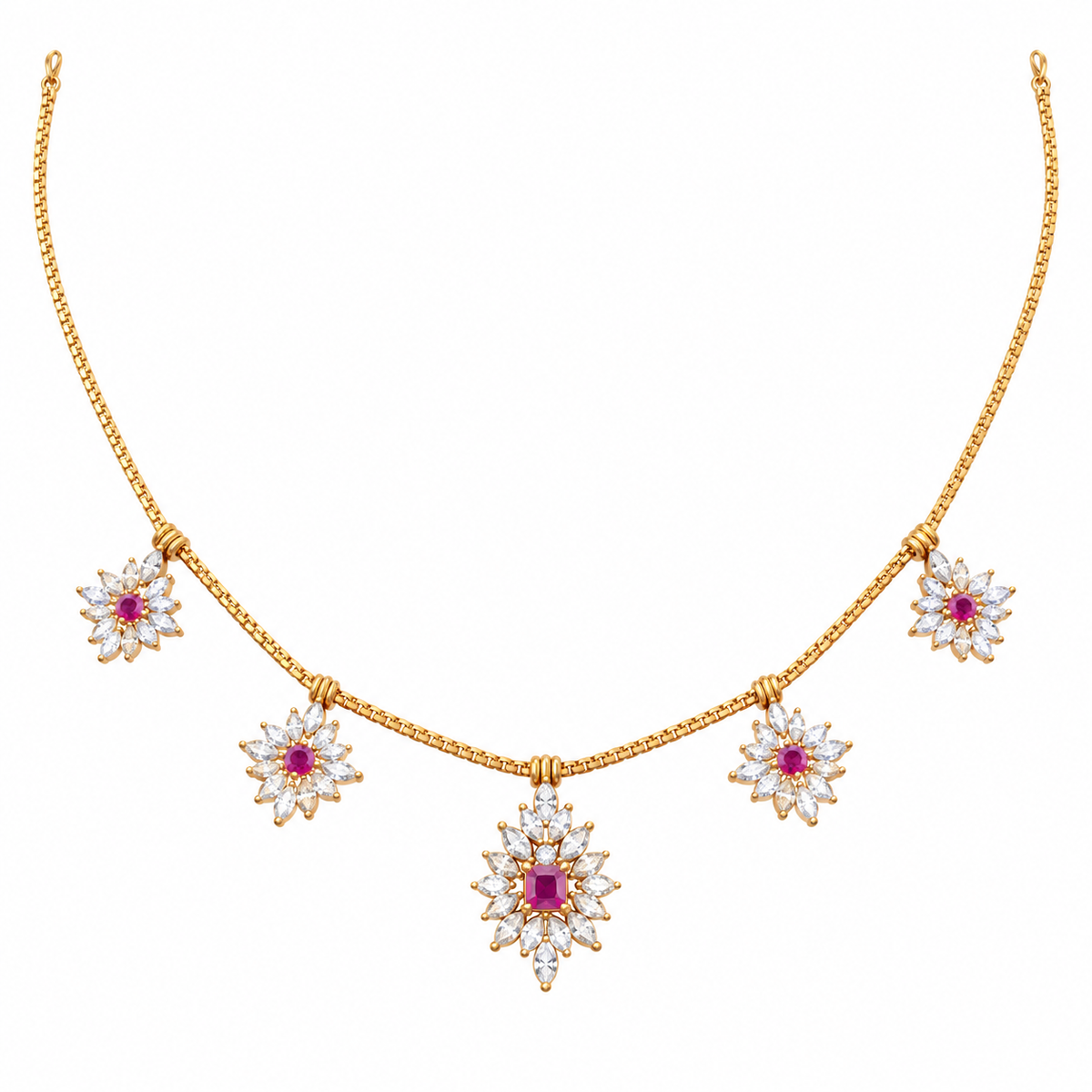 Sarayu 18KT Gold Station Necklace