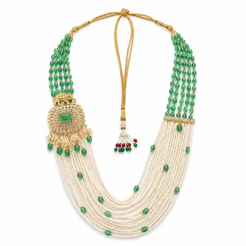 Semi Precious Side Broach Necklace