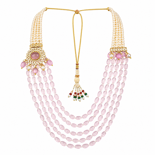 Semi Precious Side Broach Necklace