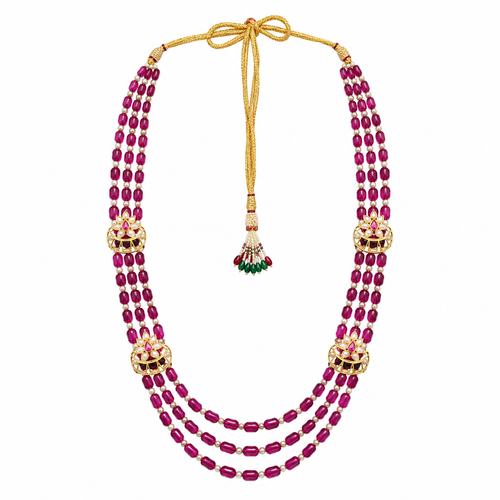 Semi Precious Side Broach Necklace