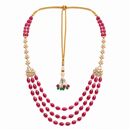 Semi Precious Side Broach Necklace
