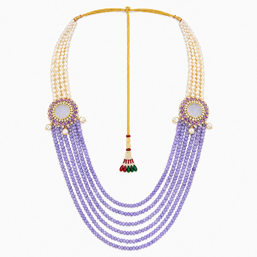 Semi Precious Side Broach Necklace