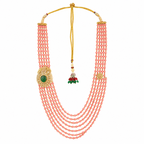 Semi Precious Side Broach Necklace