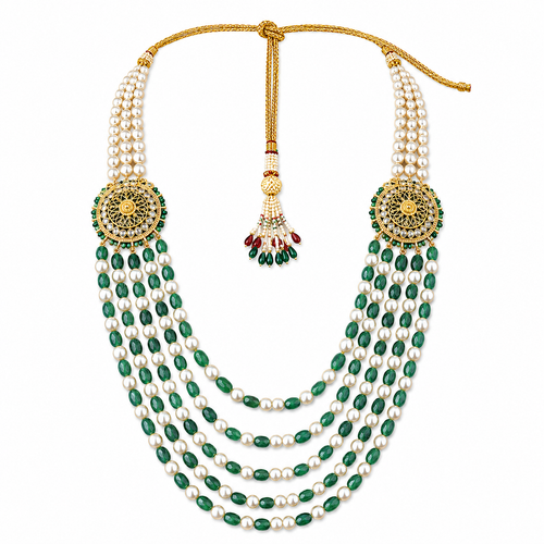 Semi Precious Side Broach Necklace