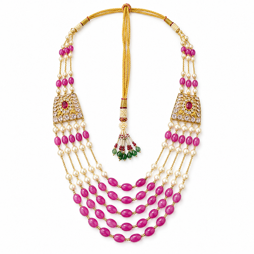 Semi Precious Side Broach Necklace
