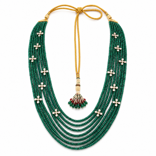 Semi Precious Side Broach Necklace