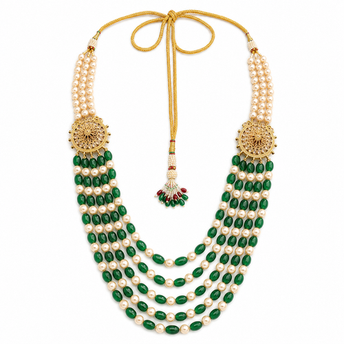 Semi Precious Side Broach Necklace