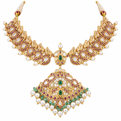Rishika 22KT Gold Antique Mango Necklace
