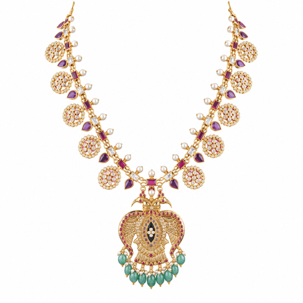 Eshwariya 22KT Gold Antique Necklace