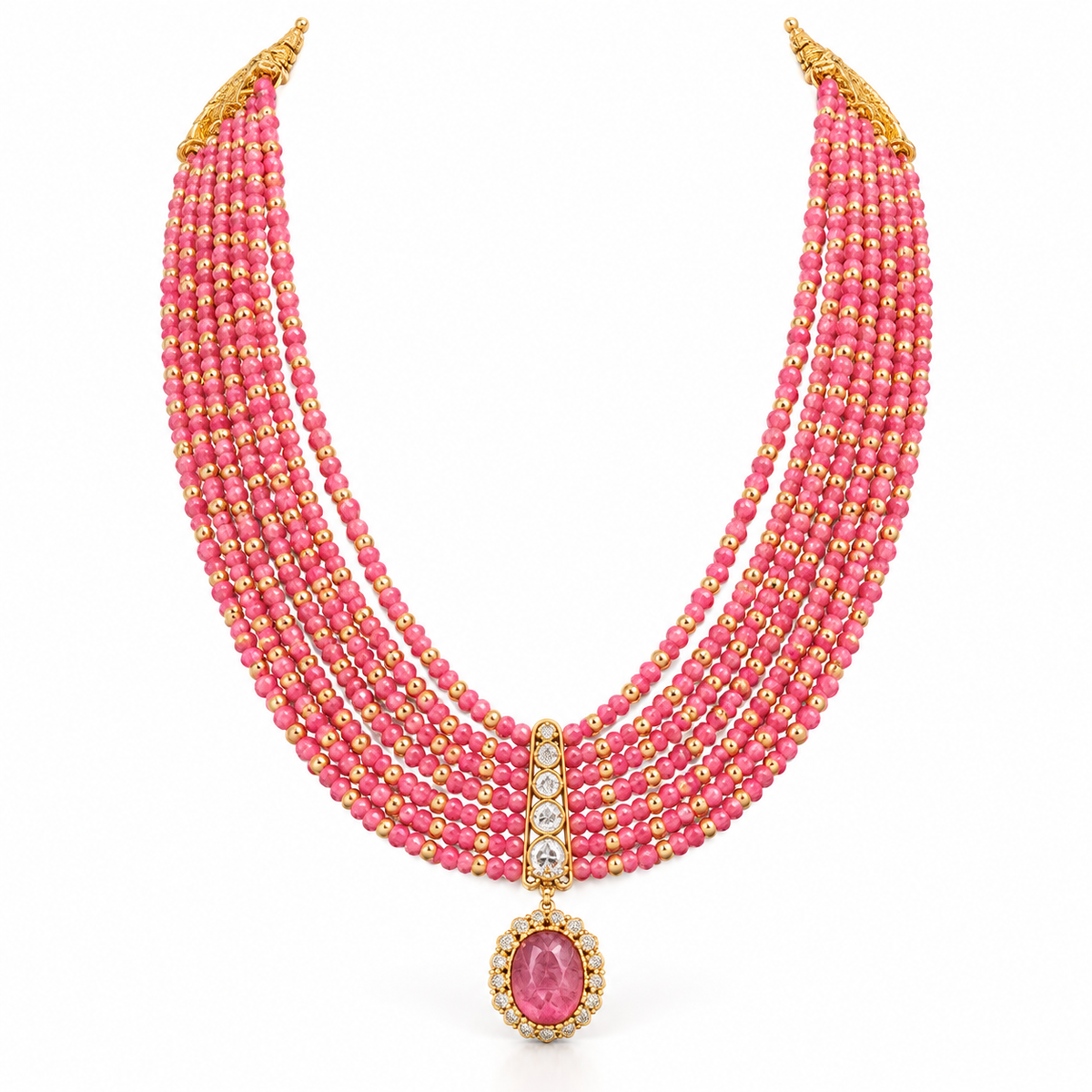 Ishani 22KT Gold Beaded Necklace