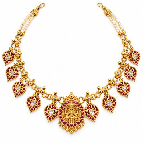Suhasini 22KT Gold Temple Short Necklace