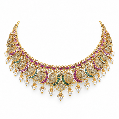 Charumayi 22KT Gold Temple Necklace
