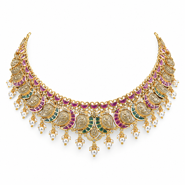 Charumayi 22KT Gold Temple Necklace