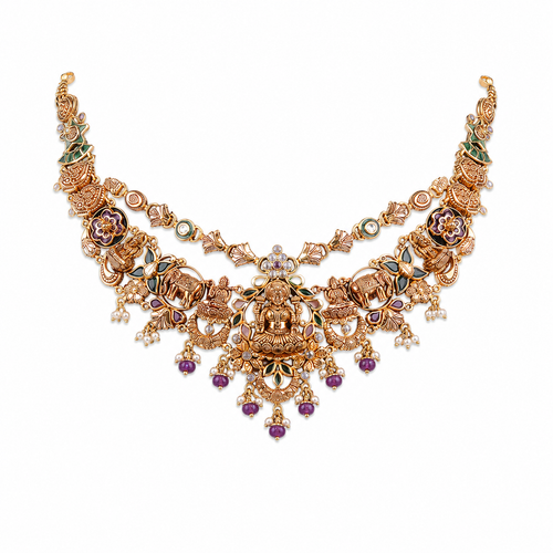 Taarika 22KT Gold Temple Necklace