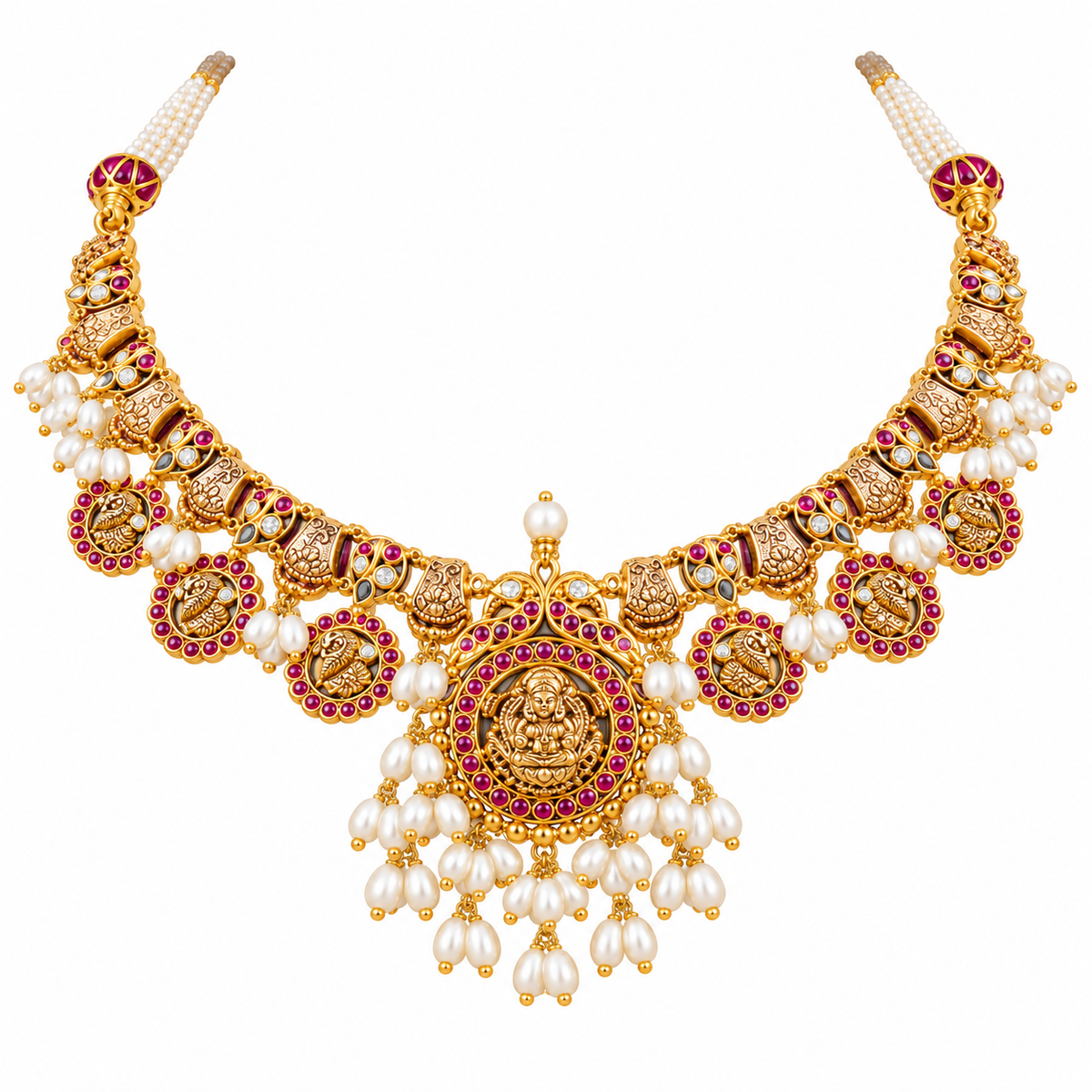 Dharika 22KT Gold Temple Necklace