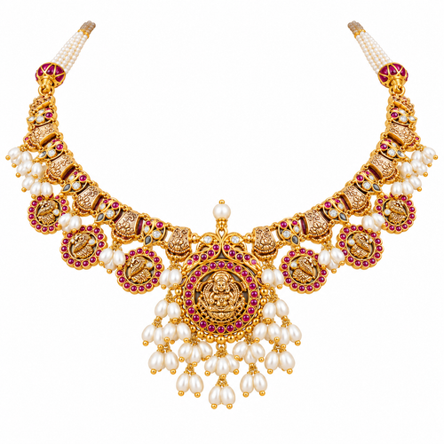 Dharika 22KT Gold Temple Necklace