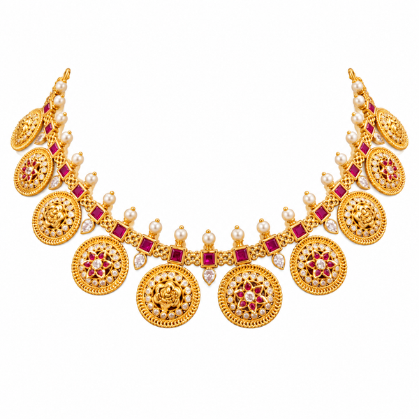 Aditi 22KT Gold Temple Necklace