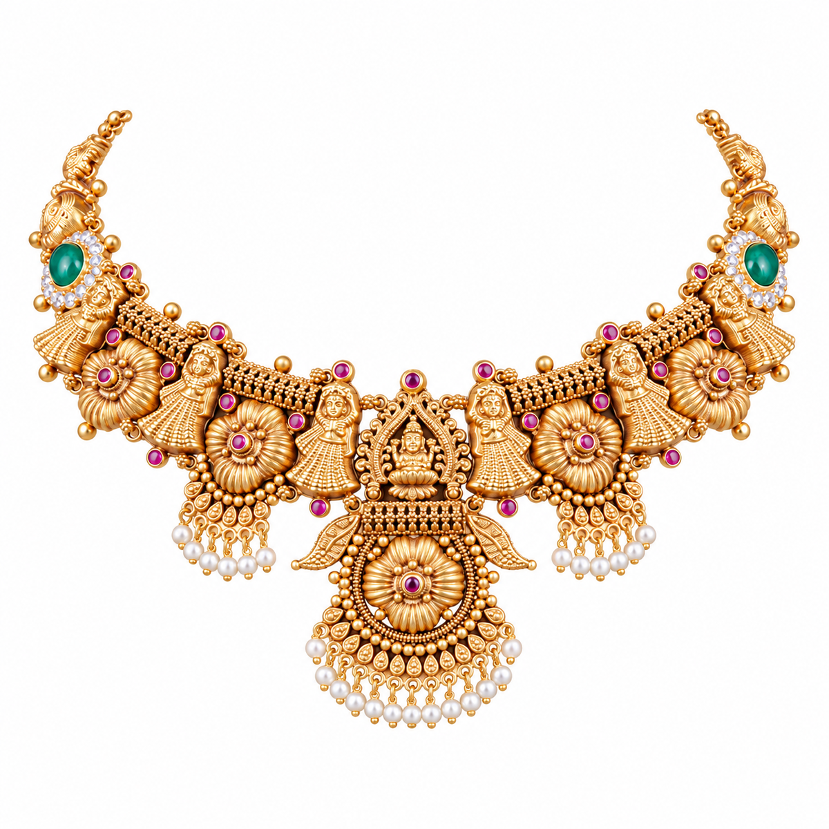 Aaradhya 22KT Gold Temple Necklace