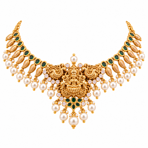 Charulata 22KT Gold Temple Necklace