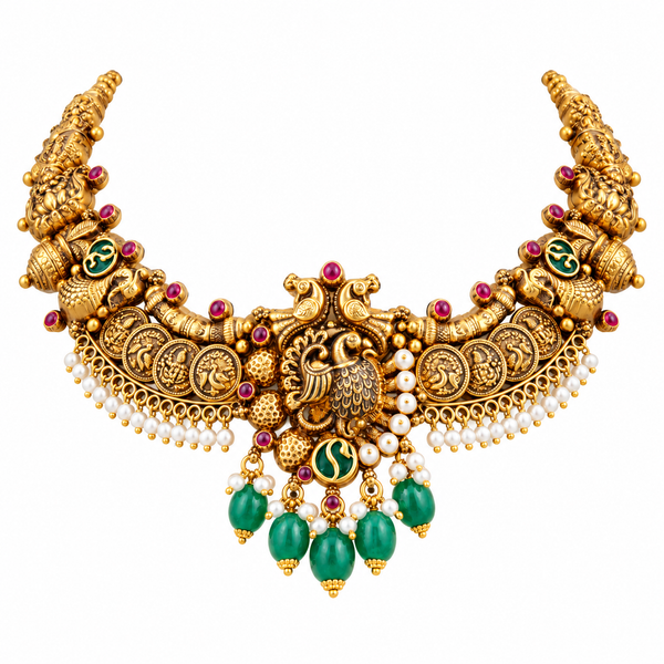 Anvitha 22KT Gold Temple Necklace