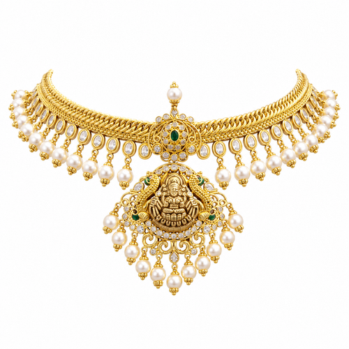 Indrani 22KT Gold Temple Necklace
