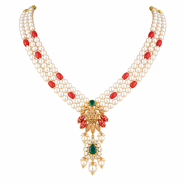 Suhasini 22KT Gold Temple Beaded Necklace