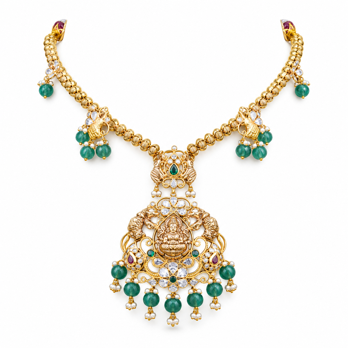 Saanvika 22KT Gold Temple Necklace