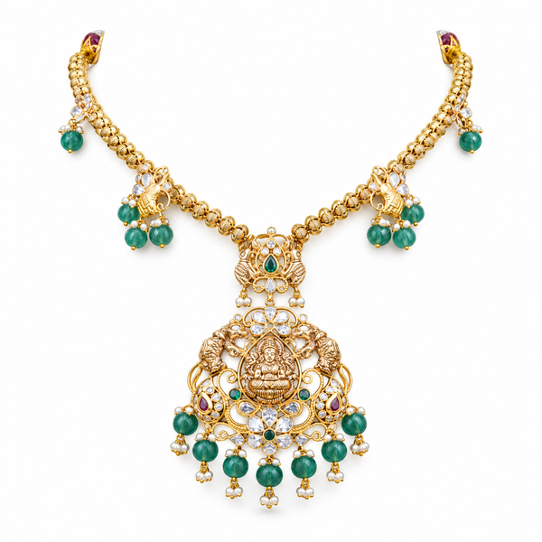 Saanvika 22KT Gold Temple Necklace