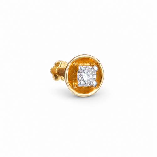 Sculpted 18KT Gold Diamond Nose Pin