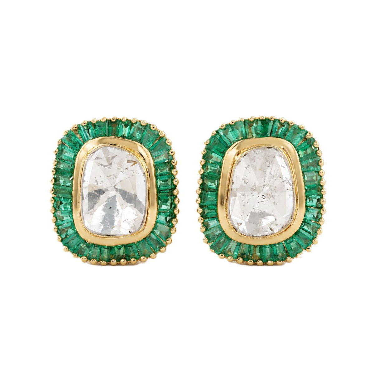 Sia Polki 14KT Gold Diamond Stud Earrings