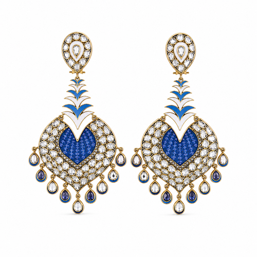 Sky Polki 14KT Gold Diamond Dangle Earrings