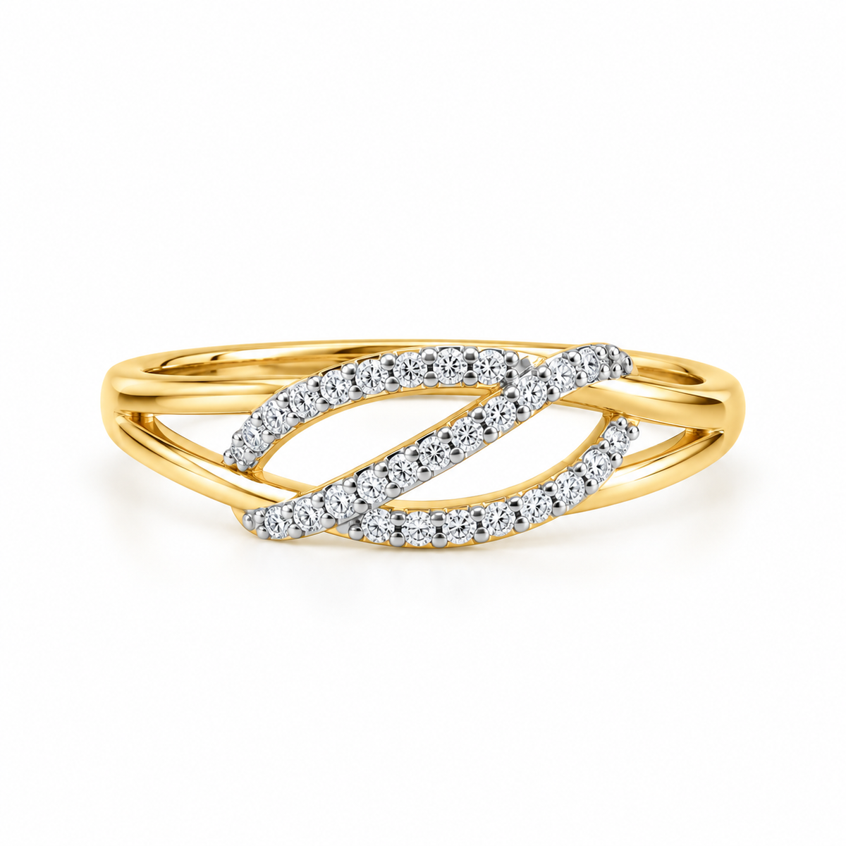 Sparkling Curves 14KT Gold Diamond Ring