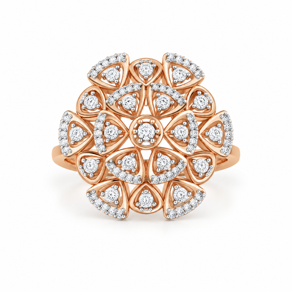 Sparkling Prism 14KT Gold Diamond Cocktail Ring