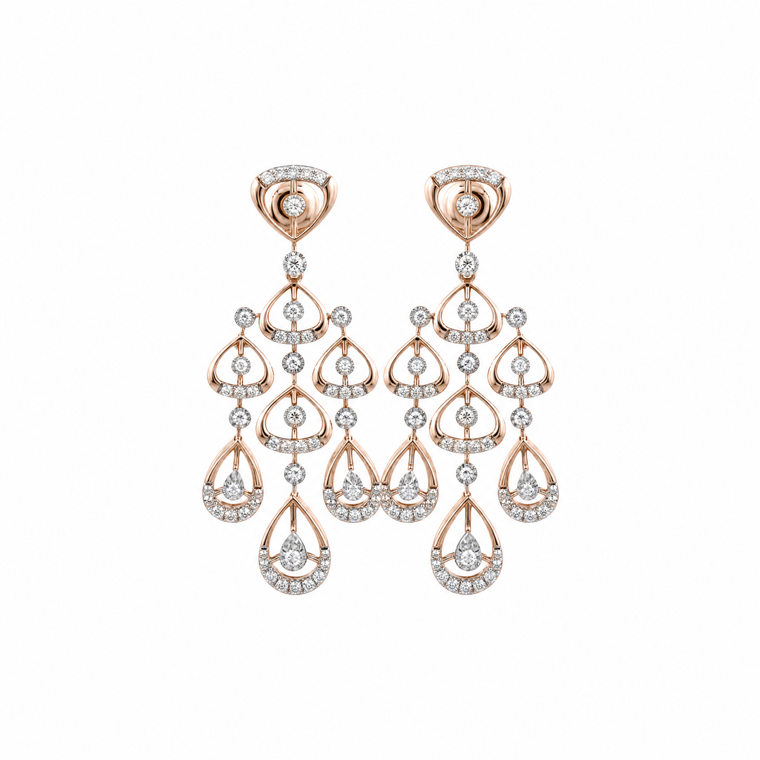 Sparkling Prism 14KT Gold Diamond Dangle Earrings