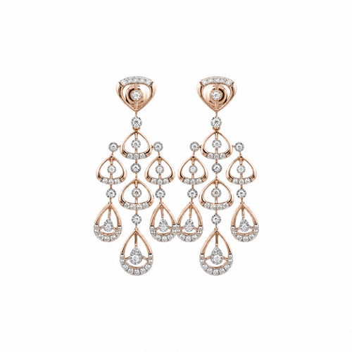 Sparkling Prism 14KT Gold Diamond Dangle Earrings
