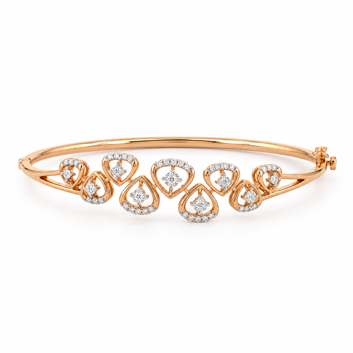 Sparkling Prism 14KT Gold Diamond Kada