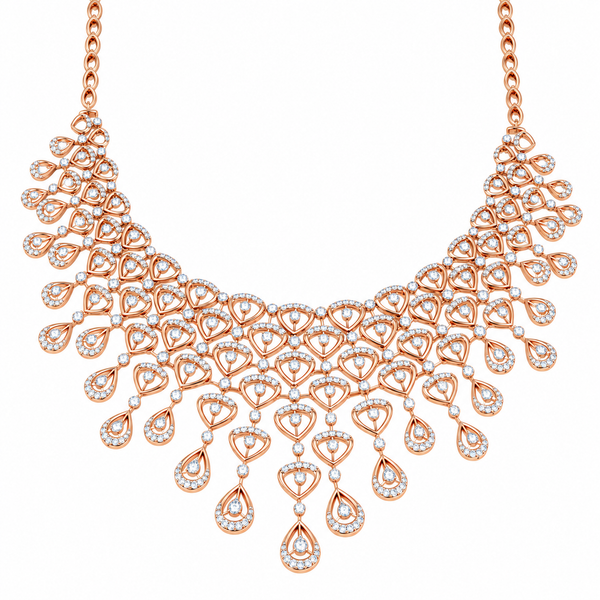 Sparkling Prism 14KT Gold Diamond Necklace