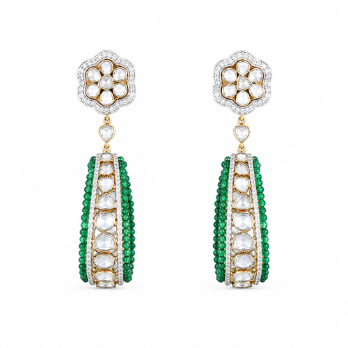 Splendour 18KT Gold Diamond Dangle Earrings