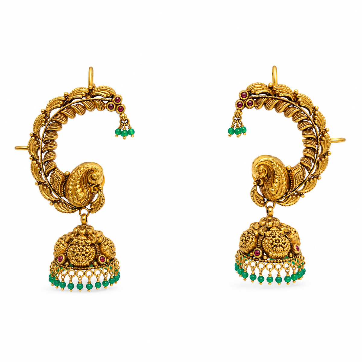Swarna Mayura 22KT Gold Jhumka Earrings