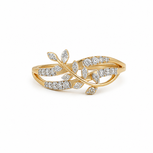 Swerve Fern 14KT Gold Diamond Ring