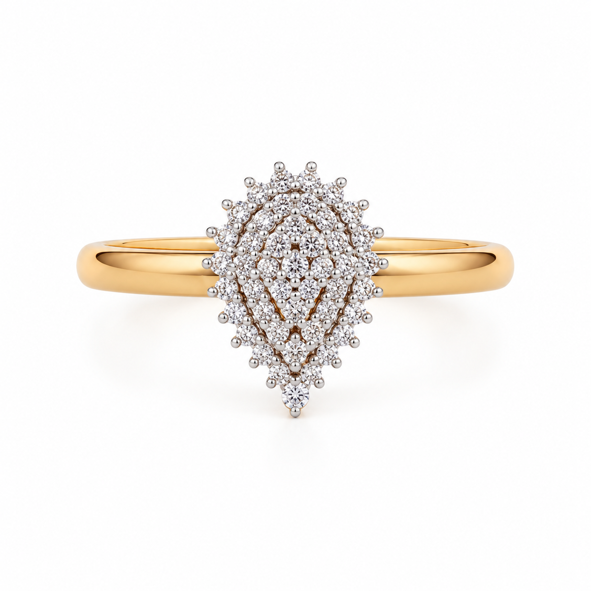 Teardrop Cluster 14KT Gold Diamond Ring