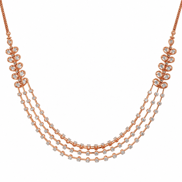 Tilia Petal 14KT Gold Diamond Necklace