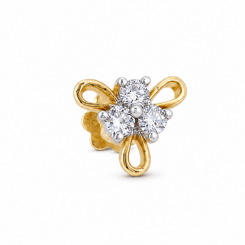 Trio Spark 18KT Gold Diamond Nose Pin