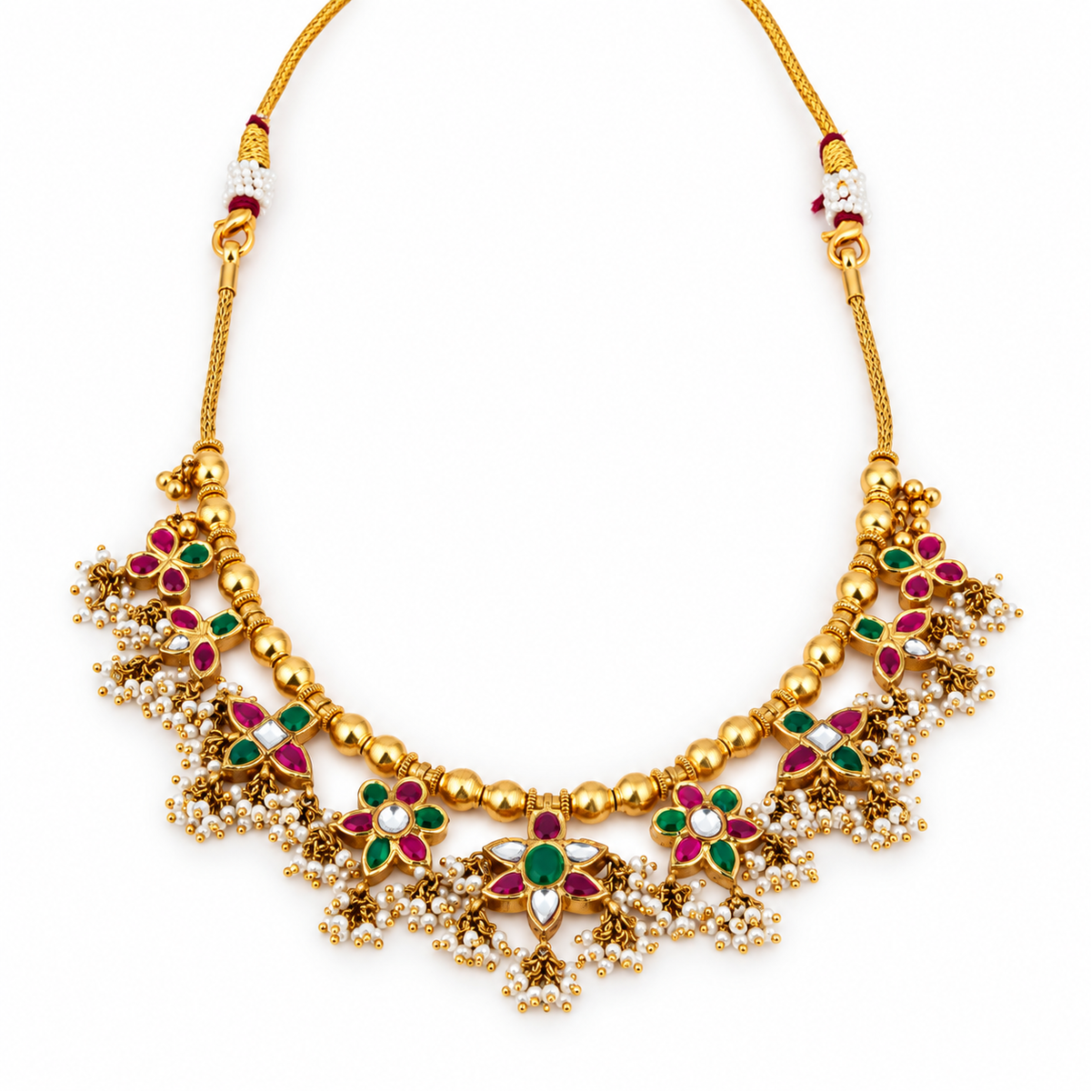 Varnali 22KT Gold Kundan Necklace