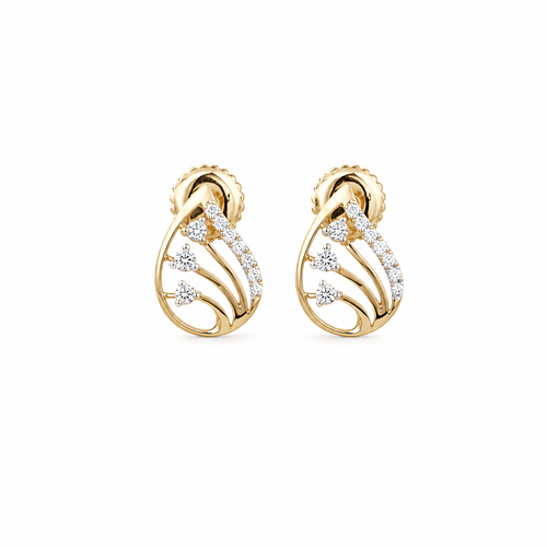 Verite 14KT Gold Diamond Stud Earrings