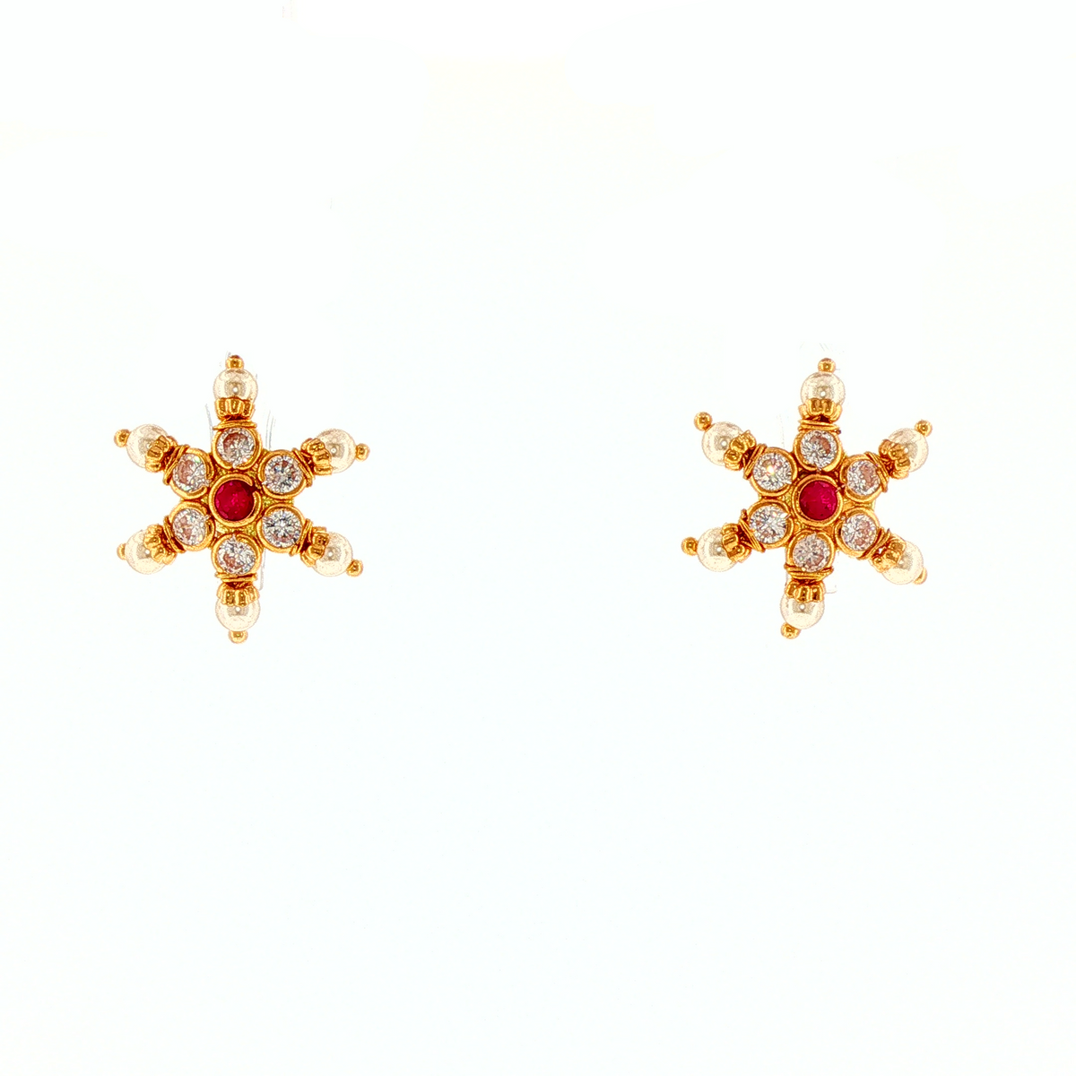 Yutika 22KT Gold Stud Earrings